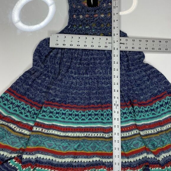 Free People Catching Hearts Tunic Dress Women XS Blue Multicolored - Picture 6 of 6
